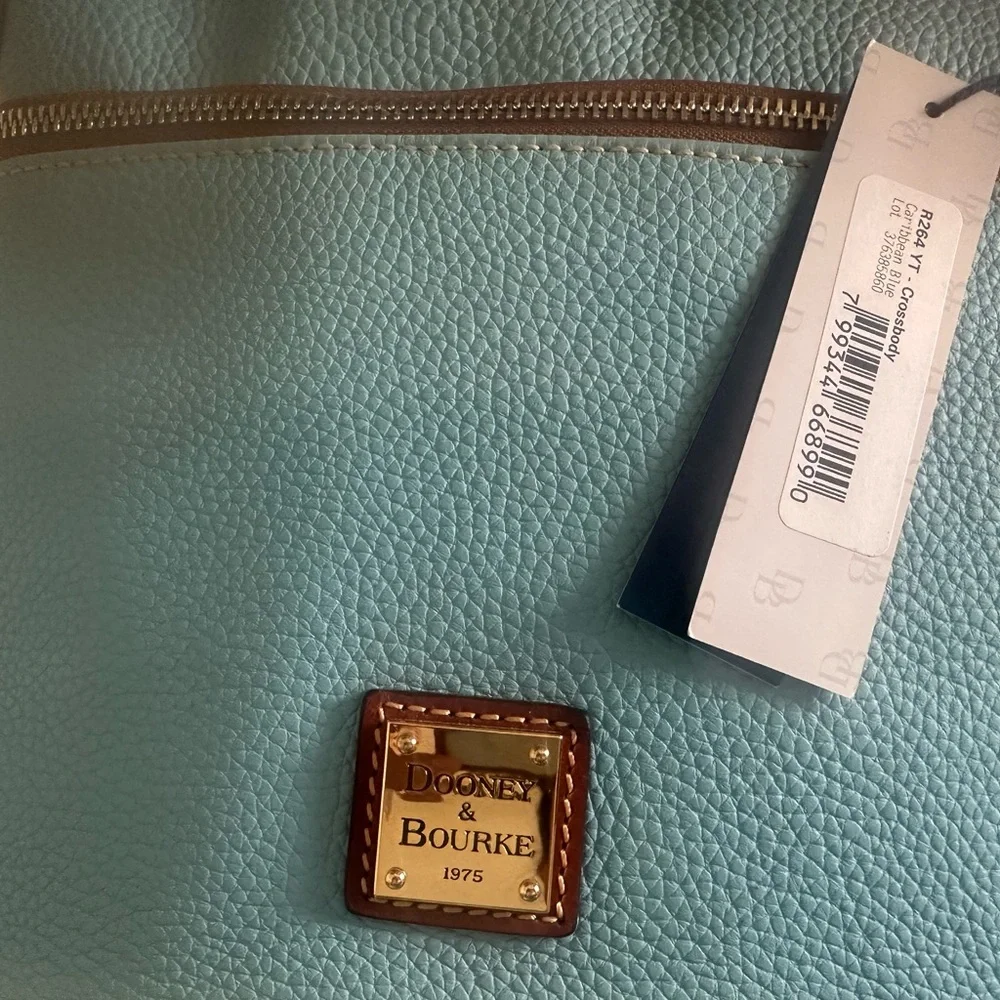 Dooney & Bourke Light Blue Crossbody with Brown Trim - Picture 3 of 6